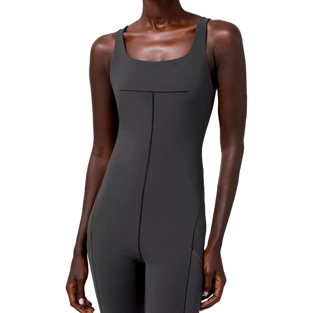 Lululemon Athletica Lab Kesta Onesie Bodysuit Size 2 Yoga Activewear Gray